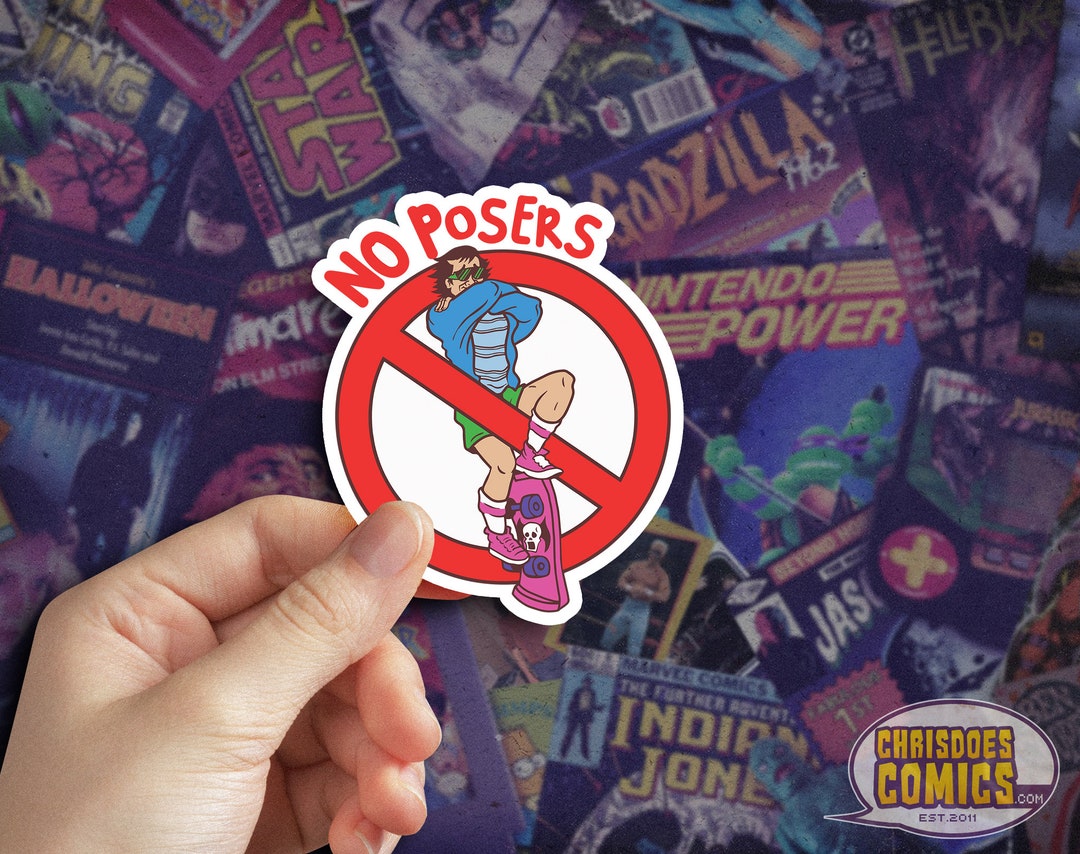 No Posers Punk Sticker, Skateboard Laptop Sticker, Vintage Sticker ...