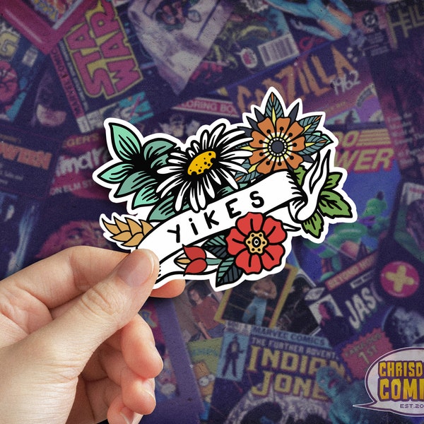 Yikes Vintage Retro Tattoo Sticker, Laptop sticker