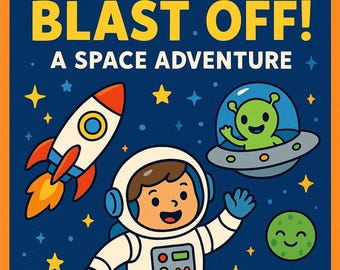 さあ、出発！子ども向け宇宙冒険ぬり絵本 - 印刷できる宇宙ぬり絵10ページ - ロケット、惑星、エイリアン