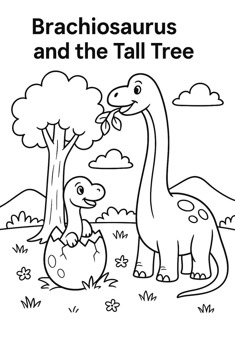 Dinosaur Coloring Book for Kids – 10 Printable Pages – Fun &amp; Easy Dino ...