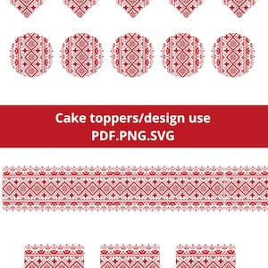Tatreez PDF/PNG/SVG-cake toppers/design use