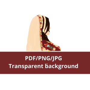 Palestinian bride clipart-wedding favours-cards