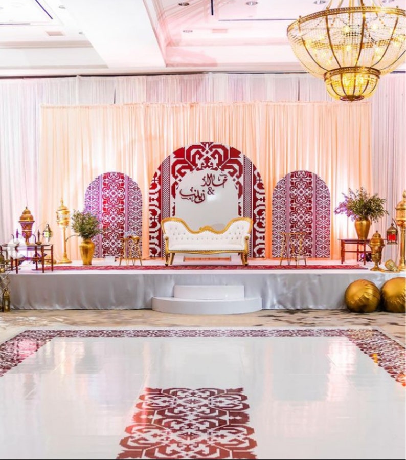 PRINTABLE Full Palestinian Henna Decoration 2 Arches Backdrops a 15x27