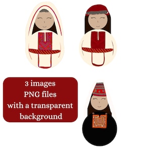 3 Cliparts in PNG format with a transparent background-