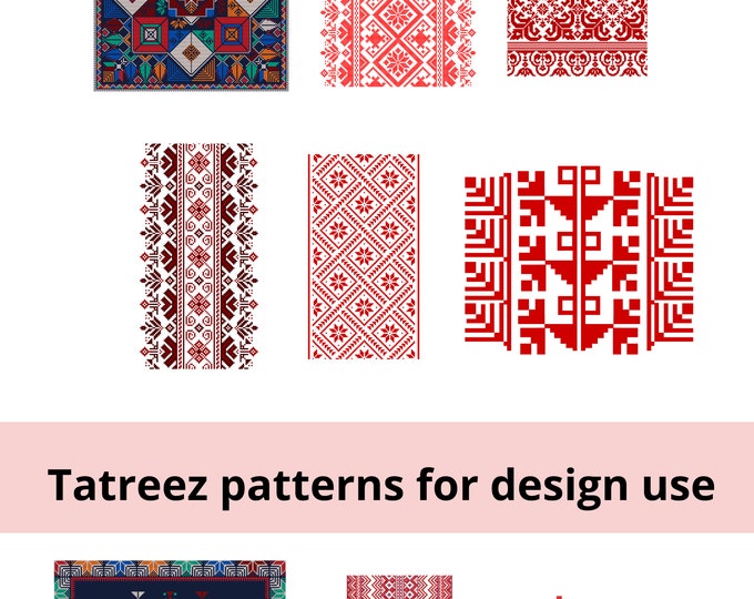 Simple Palestinian Patterns 41 Tatreez Patterns SVG and PNG- Palestinian Henna-palestinian ...