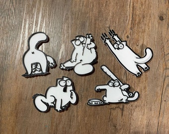 Aimants pour réfrigérateur Chat de Simons ! (Lot de 5)