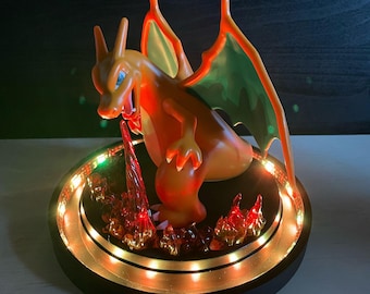 Charizard Statue with 3D RGB printed base and controller!
