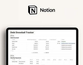 Notion Debt Snowball Tracker Template: Personal Finance