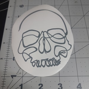 Continuous line skull decal sticker