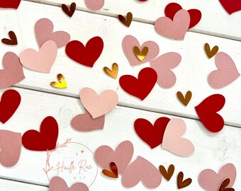 Blush Pink Heart Confetti, Valentine's and Galentine's Day Decor, Table Scatter, Bridal Shower Decorations, Wedding Table Decor