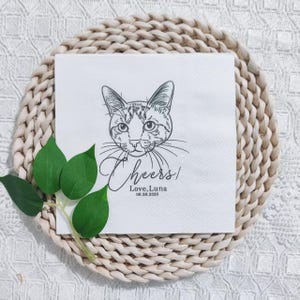 Custom Pet Portrait Wedding Napkins,Custom pet cocktail napkins, Dog Wedding Napkins, Custom Pet Cocktail napkins, Customized Pet Napkins