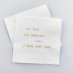 Personalized Handwritten love note napkin|Custom Confession Text Napkins|Custom Wedding Napkins|Cocktail Napkins|Bridal Shower|Gift for Her