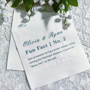 Fun Fact Napkins,Trivia Personalized Napkins,Birthday Wedding Trivia Napkins,Beverage Luncheon Available