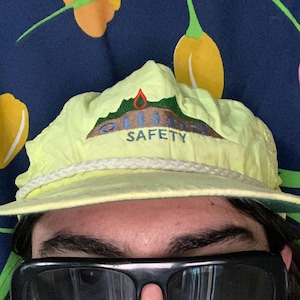 Vintage baseball cap from 80s or 90s with neon green