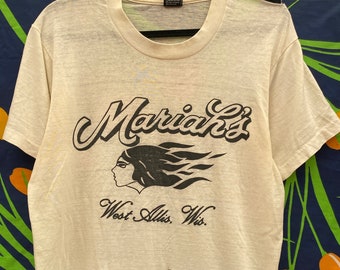 Vintage 70s art deco style single stitch t-shirt from West Allis Wisconsin