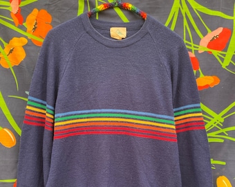 Vintage rainbow wool sweater from the 70s