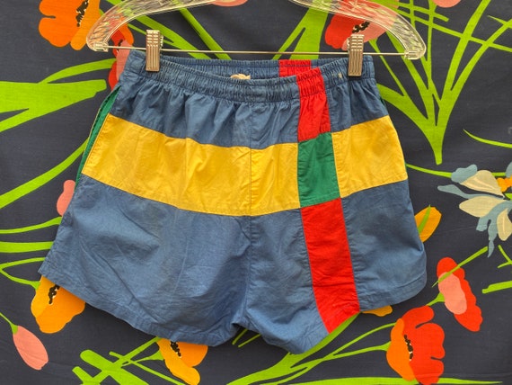 vintage 80s colorful swim shorts - image 6