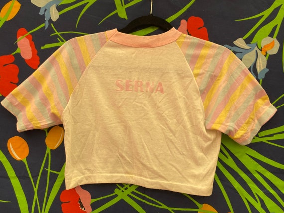 vintage single stitch crop top T-shirt from 70s o… - image 2