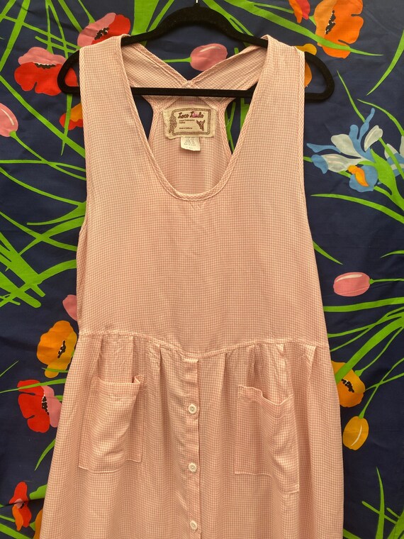 Vintage 70s 80s sundress w/ long skirt + pink - image 1