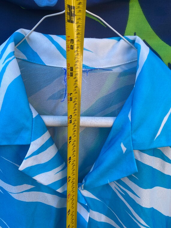 vintage 70s abstract pattern button up shirt, lon… - image 8