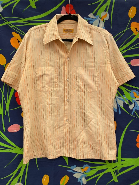 arrow oxford dress shirts Vintage Single Stitch Oxford Button up Arrow Shirt W/ Cool Colorful Pattern