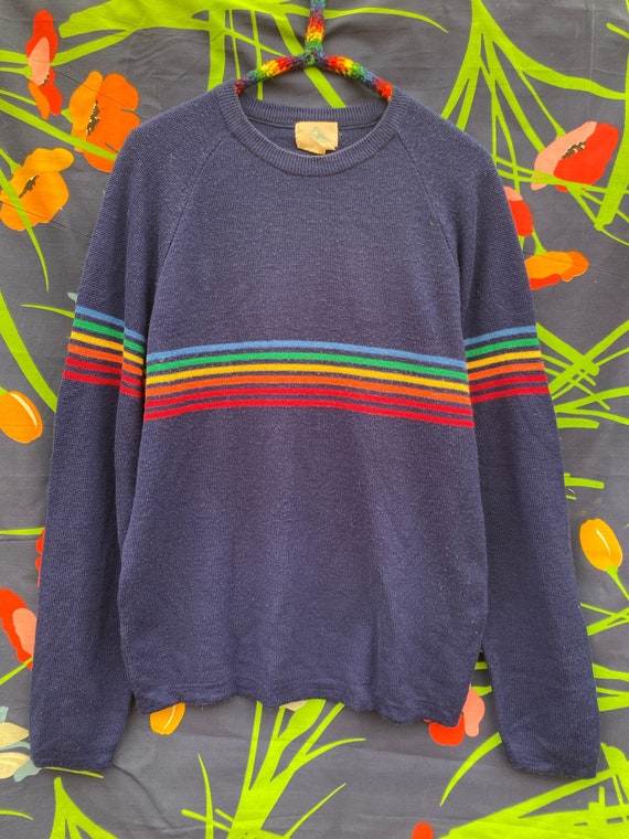 Vintage rainbow wool sweater from the 70s - image 1