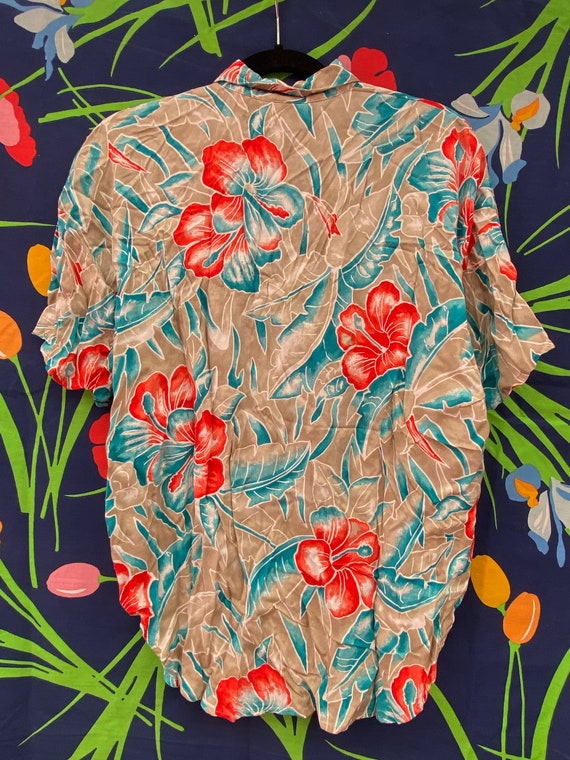 vintage Hawaiian blouse from 90s with Hawaiian fl… - image 6