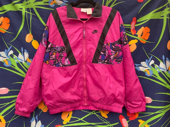 Vintage 80s or 90s Nike Windbreaker w/ geometric … - image 1