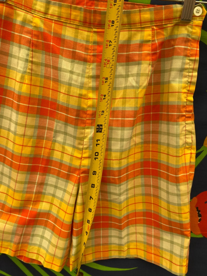 Vintage Plaid Denim Shorts (S) main image 0