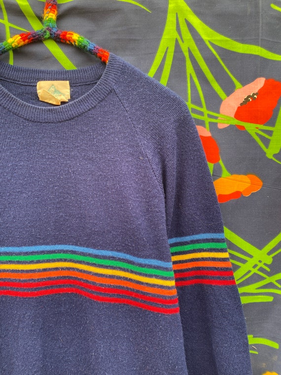 Vintage rainbow wool sweater from the 70s - image 4