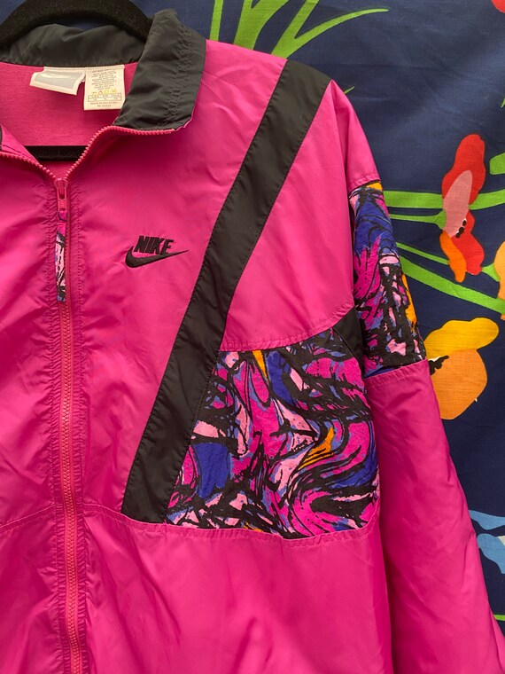 Vintage 80s or 90s Nike Windbreaker w/ geometric … - image 3