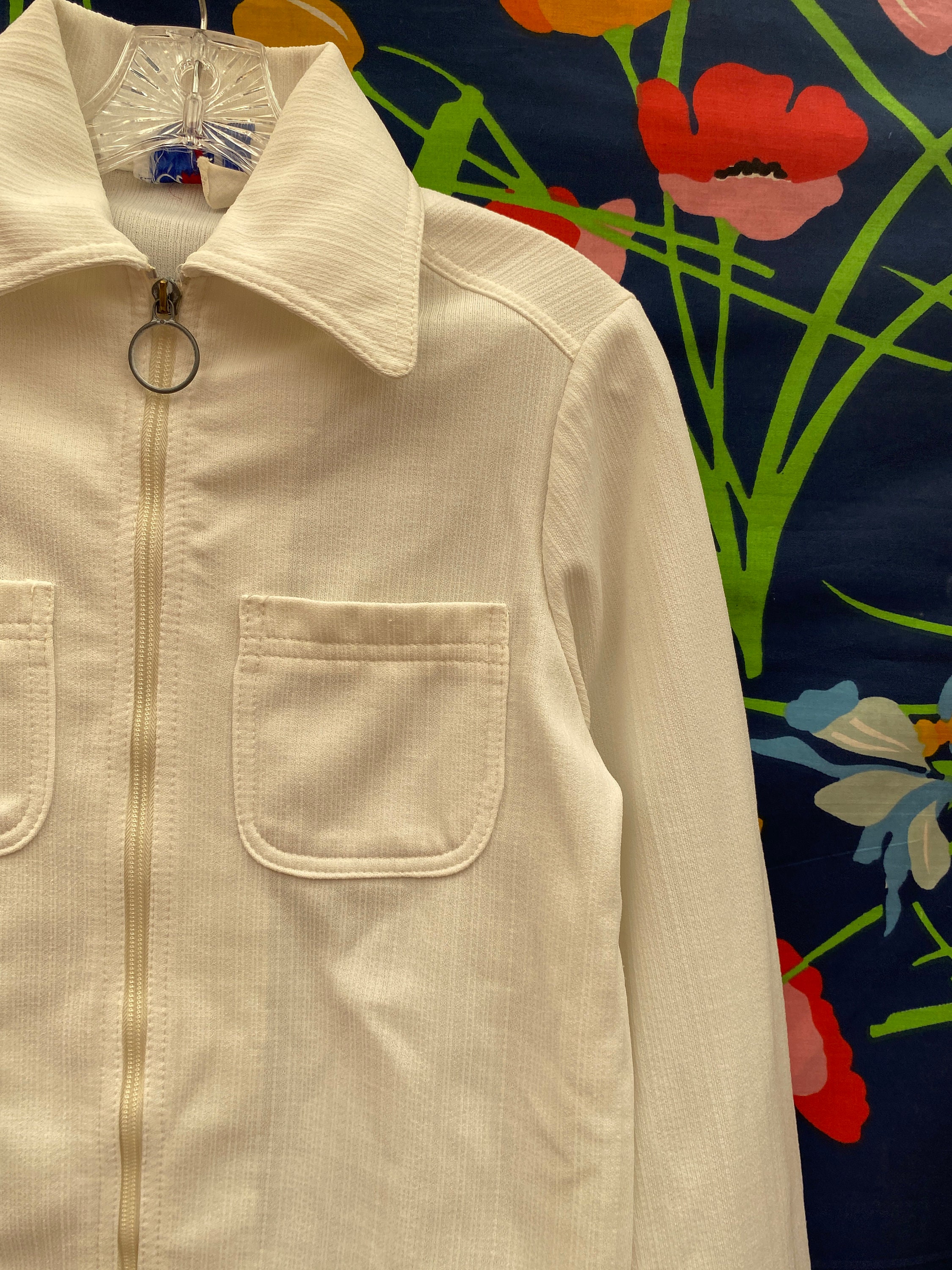 Vintage 70s Circle Zipper Wing Tip Jacket - Etsy