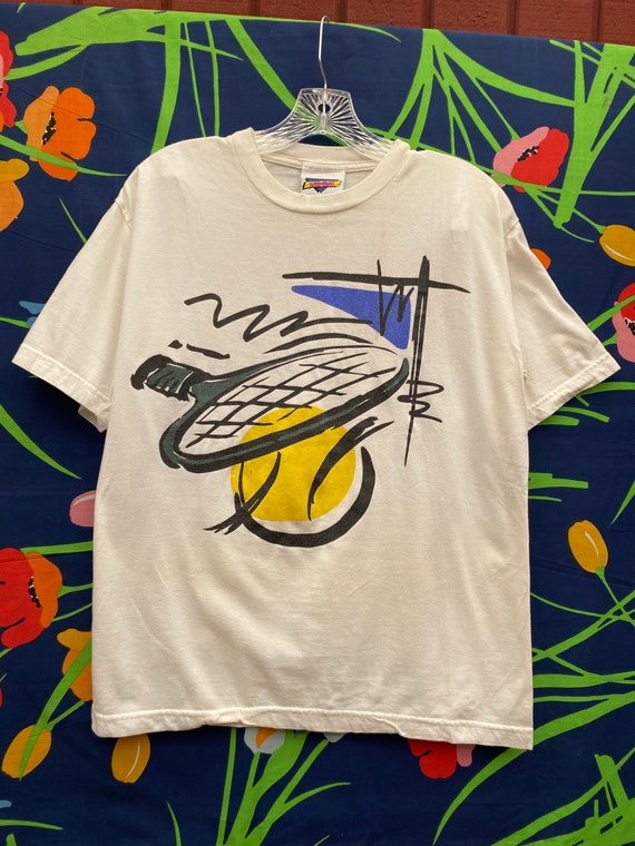 Vintage, single, stitch T-shirt from 80s with tenn