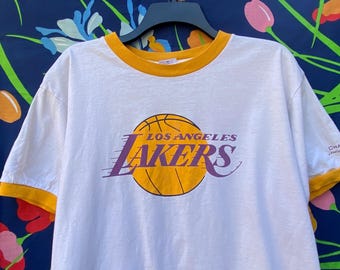 Vintage Los Angeles basketball shirt. ringer t shirt. LA lake t-shirt. vintage basketball shirt