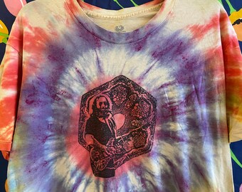 Camiseta vintage de la banda Grateful Dead. Camiseta vintage de Jerry García. Camiseta vintage de la banda con efecto tie-dye