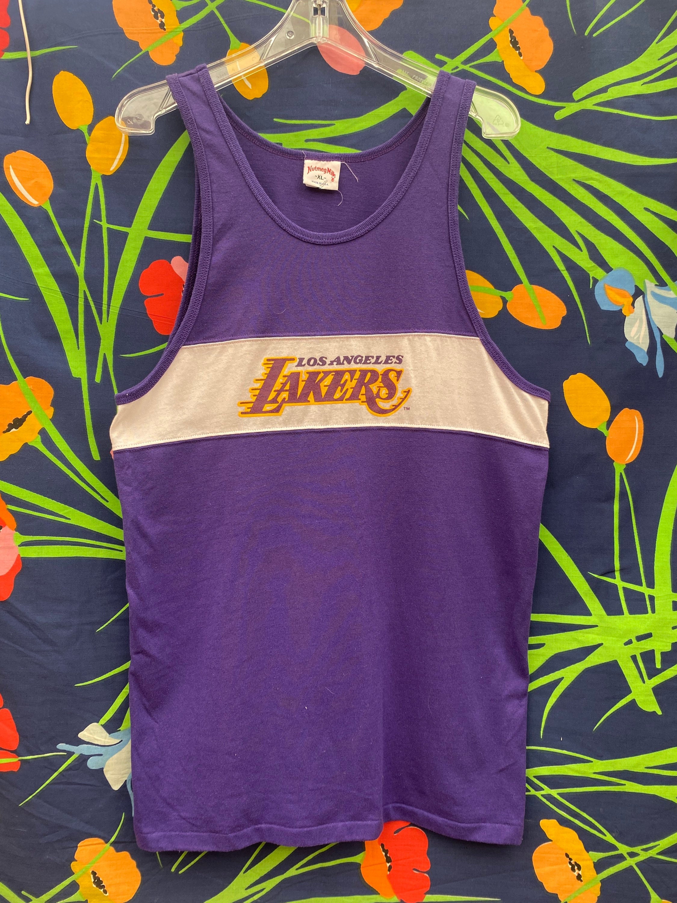 VTG Los Angeles LA Lakers NBA Tank Top Shirt Mens XL X-Large Nutmeg Mills  USA