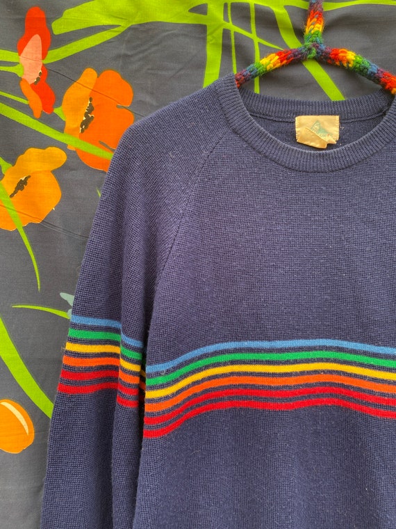 Vintage rainbow wool sweater from the 70s - image 3