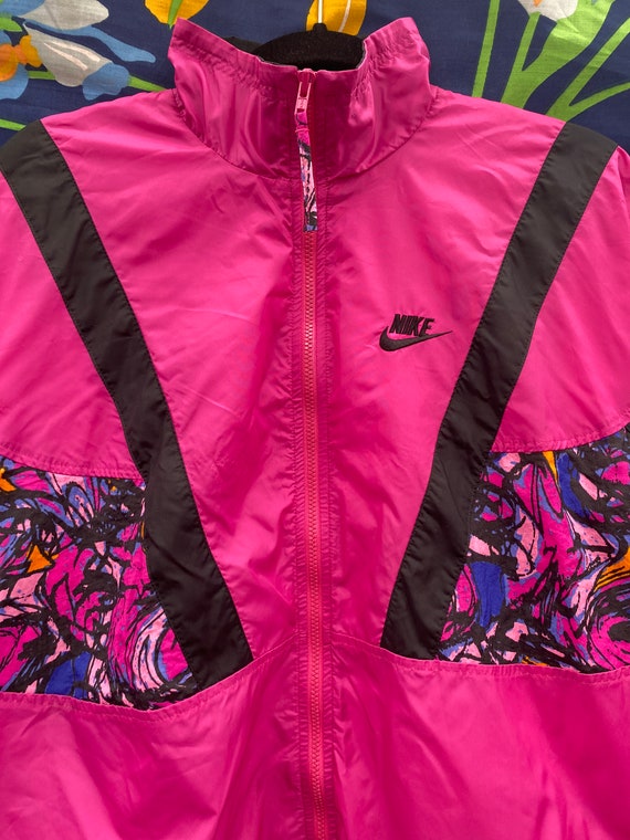 Vintage 80s or 90s Nike Windbreaker w/ geometric … - image 6