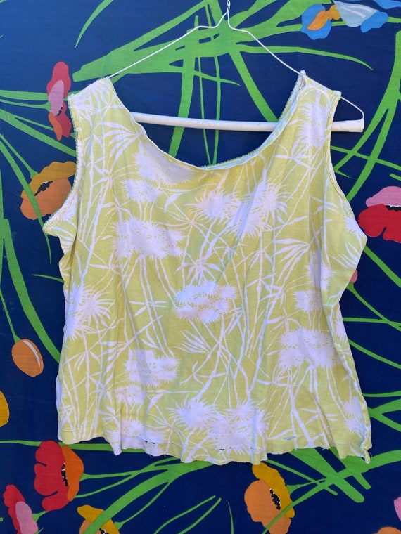 Flower print tank with Gem
