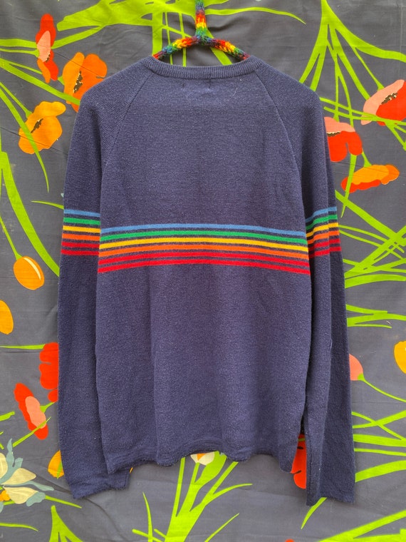 Vintage rainbow wool sweater from the 70s - image 2