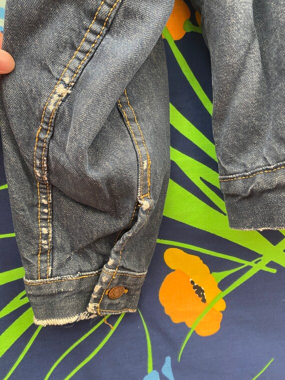 Vintage 70s 80s Denim jean jacket w/ sherpa lined… - image 8