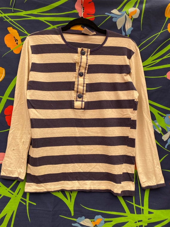 Vintage single stitch shirt long sleeve w/ stripes