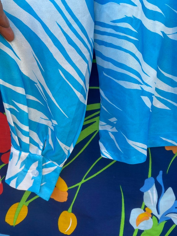 vintage 70s abstract pattern button up shirt, lon… - image 6