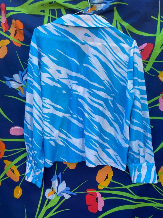 vintage 70s abstract pattern button up shirt, lon… - image 5