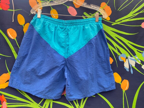 Vintage board shorts neon 1980s 80s bathing suit … - image 2