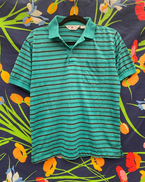 Vintage 70s or 80s golf polo shirt w/ stripes and 