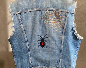 Vintage 70s Denim Jean Jacket from sears w/ 1970s flared collars