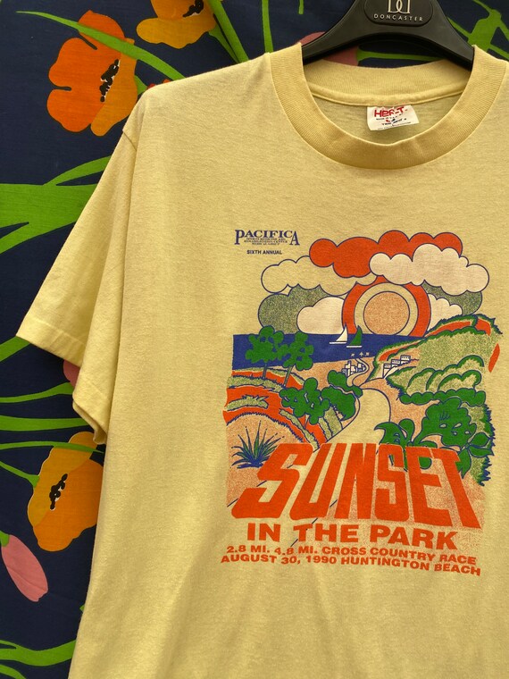 vintage single stitch tshirt w sunset graphic beach … Gem