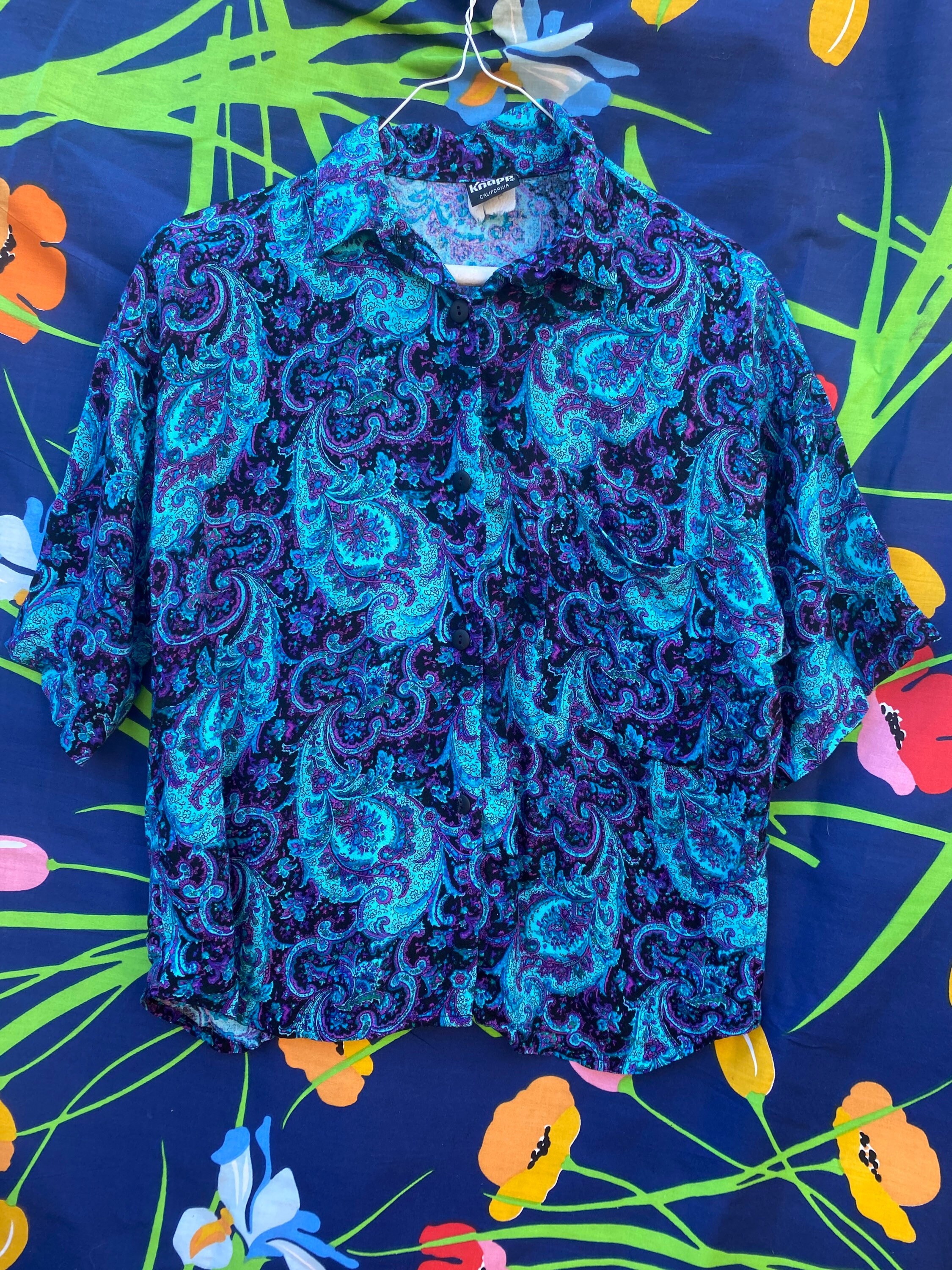 ヴィンテージ 60 年代 70 年代 サイケデリック フローラル、キャンプ