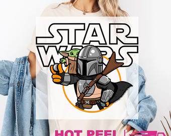 Mandalorian Grogu DTF Transfers, Mandalorian Heat Press Transfers, Star Wars, Star Wars Tee, Disney Star Wars, Mandalorian, Baby Yoda, Grogu